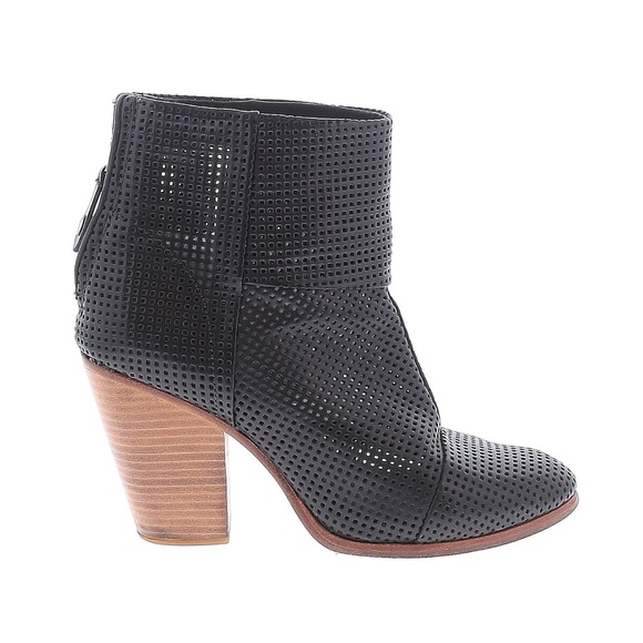 rag & bone Shoes - RAG & BONE Black Newbury Perforated Ankle Booties
